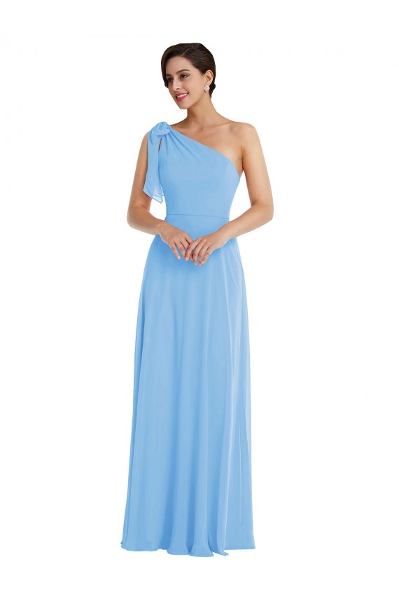 Sleeveless Periwinkle Trumpet One Shoulder Semi Formal Evening Dress / Bridesmaid Dress Mississauga