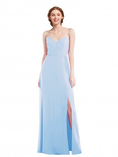 Sleeveless Light Sky Blue A-Line Spaghetti Straps Formal Evening Gown / Bridesmaid Dress Mississauga