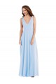 Sleeveless Light Sky Blue A-Line V-Neck Semi Formal Evening Dress / Bridesmaid Dress Mississauga