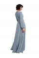 Long Sleeves Dusty Blue A-Line V-Neck Bridesmaid Dress / Formal Dress Mississauga