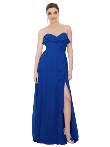 Sleeveless Royal Blue A-Line Sweetheart Bridesmaid Dress Mississauga