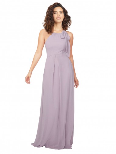 Sleeveless Pink Glow Keyhole Back A-Line Halter Neck Bridesmaid Dress / Evening Dress Mississauga