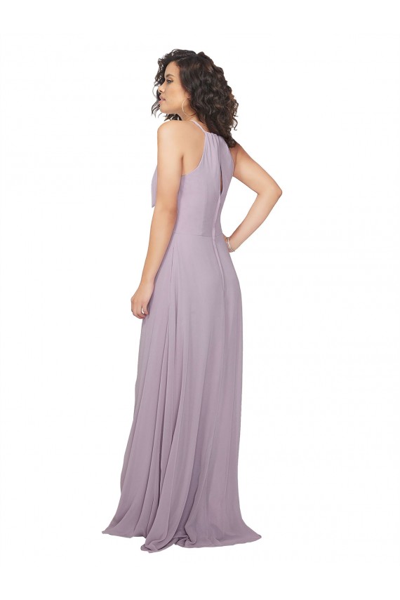 Sleeveless Pink Glow Keyhole Back A-Line Halter Neck Bridesmaid Dress / Evening Dress Mississauga