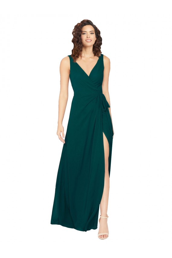 Sleeveless Hunter V-Back A-Line V-Neck Evening Gowns / Bridesmaid Dresses Mississauga