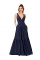 Sleeveless Dark Navy V-Back Chiffon V-Neck Formal Dress / Bridesmaid Dress Mississauga