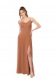 Sleeveless Rosewood Low Back A-Line Cowl Neck Bridesmaid Dress Mississauga