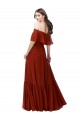 Short Flutter Sleeves Red A-Line Off the Shoulder Bridesmaid Dress Mississauga