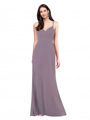 Sleeveless Dark Lavender Criss Cross Open Back Column Sweetheart Formal Evening Gown / Bridesmaid Dress Mississauga