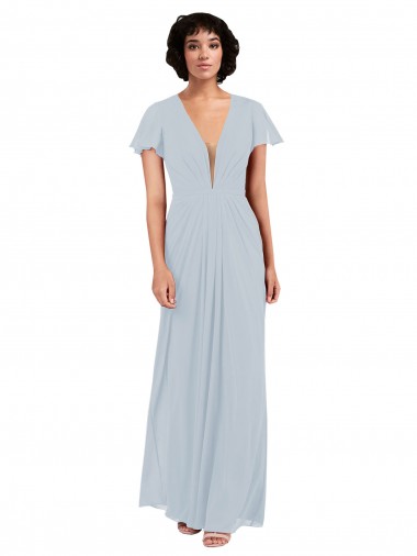 Cap Sleeves Sea Glass A-Line V-Neck Bridesmaid Dress / Formal Dress Mississauga