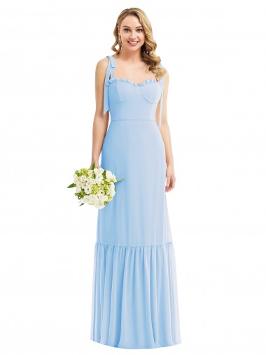 Sleeveless Light Sky Blue A-Line Spaghetti Straps Semi Formal Evening Dress / Bridesmaid Dress Mississauga