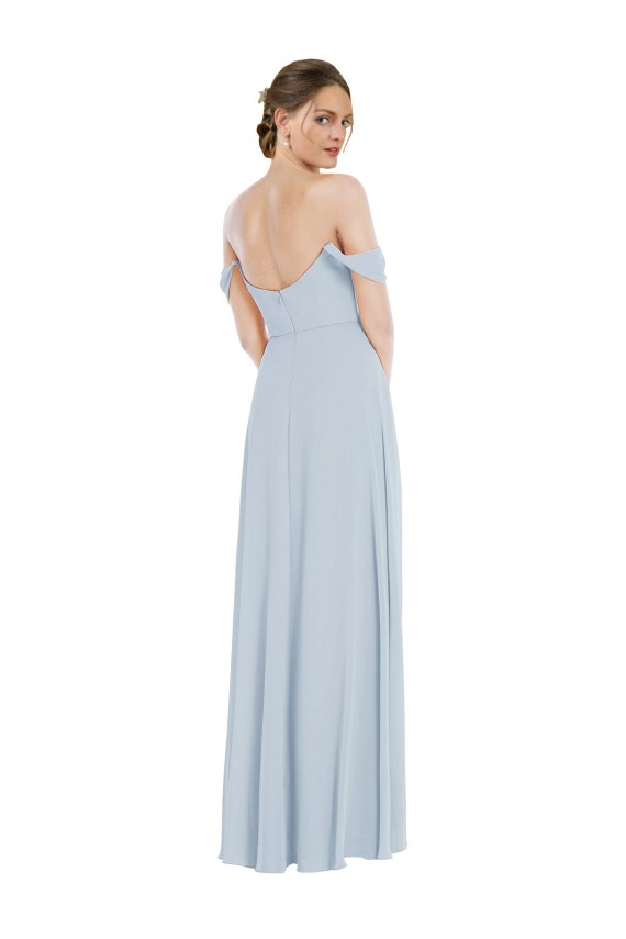 Flounce Sleeves Sea Glass A-Line Off the Shoulder Semi Formal Evening Dress / Bridesmaid Dress Mississauga
