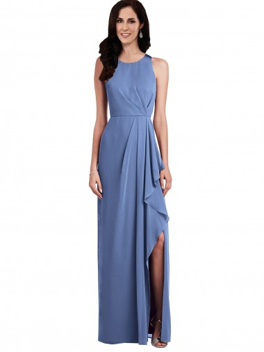 Sleeveless Windsor Blue Keyhole Back A-Line Jewel Neck Bridesmaid Dress Mississauga