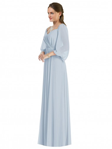 Puff Sleeves Sea Glass A-Line Off the Shoulder Formal Evening Gown / Bridesmaid Dress Mississauga