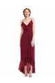 Sleeveless Burgundy Low Back A-Line Spaghetti Straps High Low Evening Gown / Bridesmaid Dress Mississauga