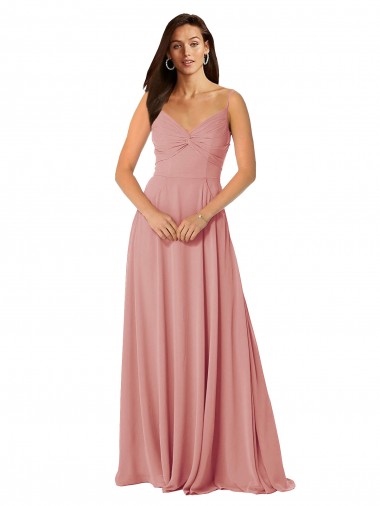 Sleeveless Bliss Pink V-Back A-Line V-Neck Bridesmaid Dress Mississauga