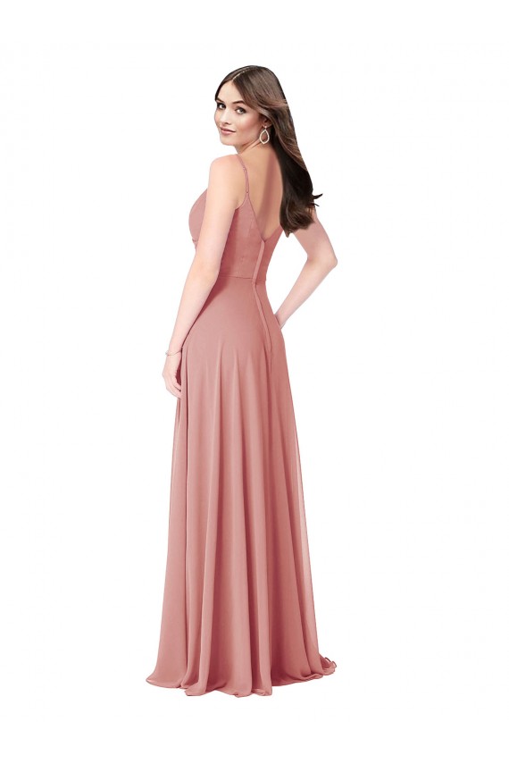 Sleeveless Bliss Pink V-Back A-Line V-Neck Bridesmaid Dress Mississauga