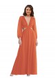 Long Sleeves Firecracker Open Back A-Line V-Neck High Low Evening Gown / Bridesmaid Dress Mississauga