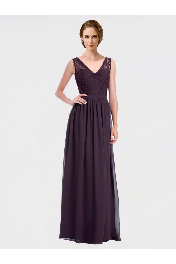 Sleeveless Grape V-Back A-Line V-Neck Bridesmaid Dress / Evening Dress Mississauga
