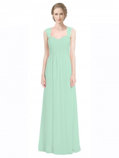 Sleeveless Mint Green Keyhole Back A-Line Sweetheart Bridesmaid Dress Mississauga