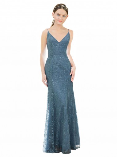 Sleeveless Open Back Sheath Spaghetti Straps Bridesmaid Dress Mississauga
