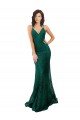 Sleeveless Dark Green Open Back Mermaid V-Neck Black Tie Evening Gown / Prom Dress / Bridesmaid Dress Mississauga