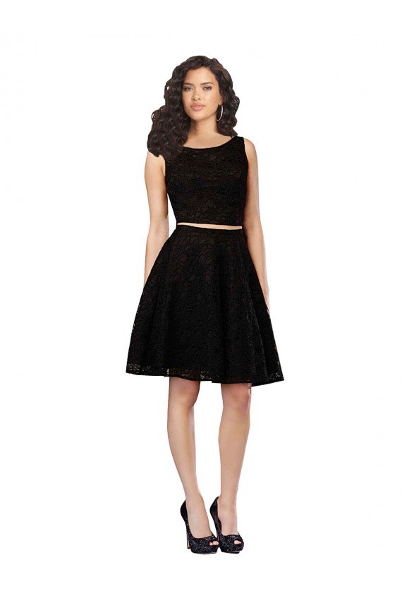 Sleeveless Black A-Line Jewel Neck Bridesmaid Dress Mississauga