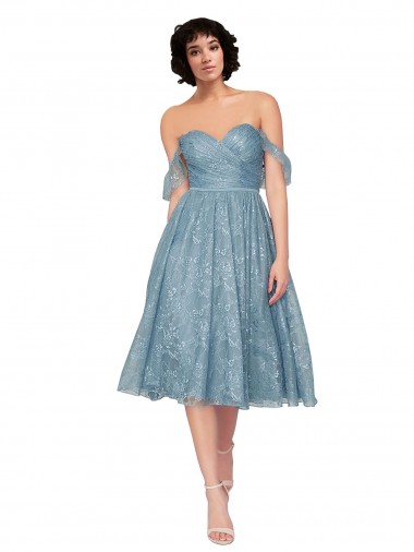 Sleeveless Keyhole Back A-Line Off the Shoulder Bridesmaid Dress Mississauga