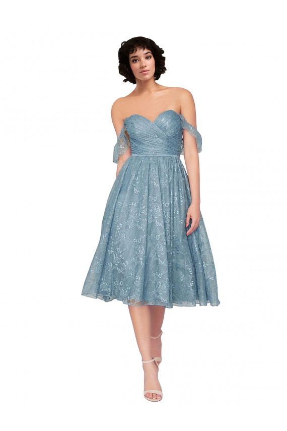 Sleeveless Keyhole Back A-Line Off the Shoulder Bridesmaid Dress Mississauga