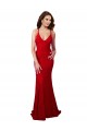 Sleeveless Red Low Back Mermaid V-Neck Formal Dress / Bridesmaid Dress Mississauga