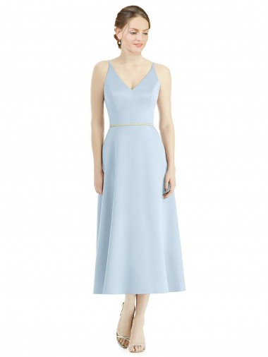 Sleeveless Light Sky Blue A-Line V-Neck Bridesmaid Dress Mississauga