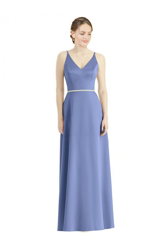 Sleeveless Periwinkle A-Line Spaghetti Straps Bridesmaid Dress Mississauga