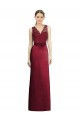 Sleeveless Burgundy A-Line Satin & Lace V-Neck Bridesmaid Dress Mississauga
