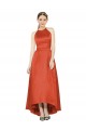 Sleeveless Spice Red A-Line Halter Neck High Low Bridesmaid Dress Mississauga