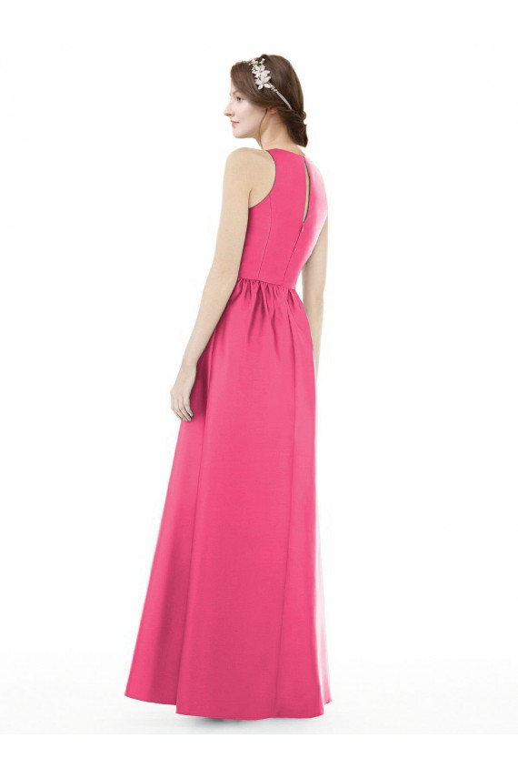 Sleeveless Ruby Keyhole Back A-Line Jewel Neck Bridesmaid Dress Mississauga