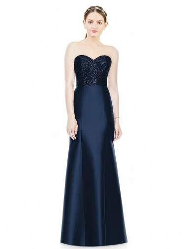 Sleeveless Dark Navy Mermaid Sweetheart Evening Dress / Bridesmaid Dress Mississauga