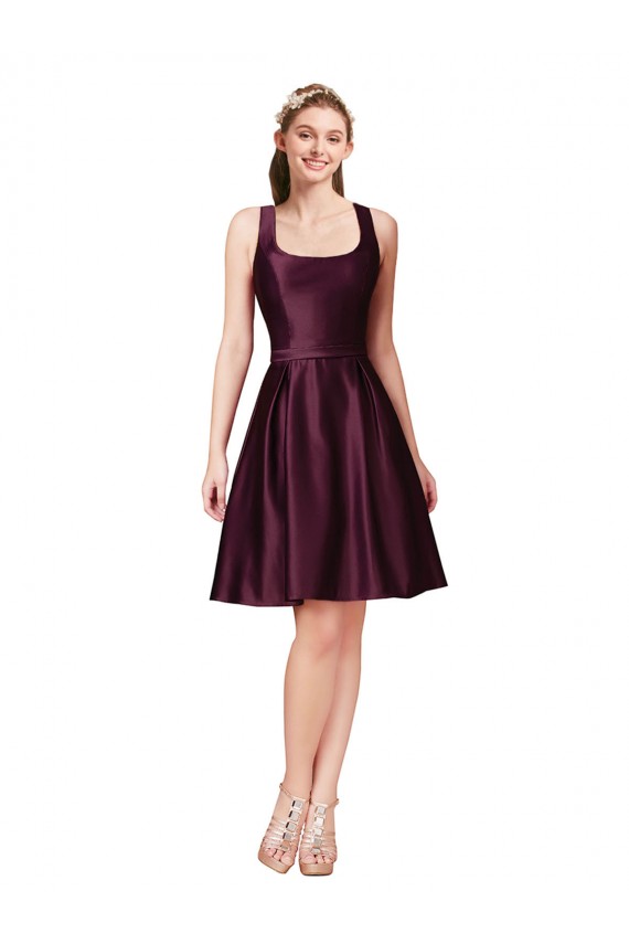 Sleeveless V-Back A-Line Bateau Neck Prom Dress / Bridesmaid Dress Mississauga