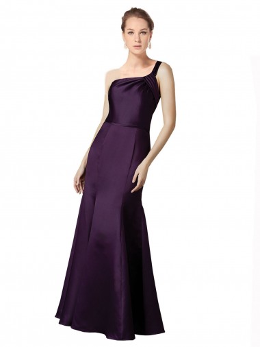 Sleeveless Grape Mermaid One Shoulder Prom Dress / Bridesmaid Dress Mississauga