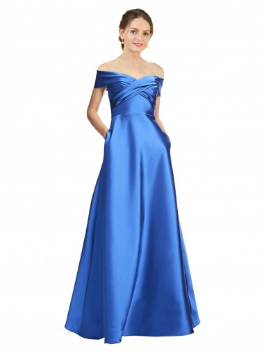 Sleeveless A-Line Off the Shoulder Black Tie Evening Gown / Prom Dress / Bridesmaid Dress Mississauga