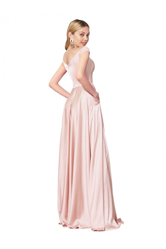 Sleeveless Pink A-Line Off the Shoulder Formal Evening Gown / Prom Dress / Bridesmaid Dress Mississauga