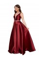 Sleeveless Burgundy V-Back A-Line V-Neck Formal Plus Size Evening Gown / Prom Dress / Bridesmaid Dress Mississauga
