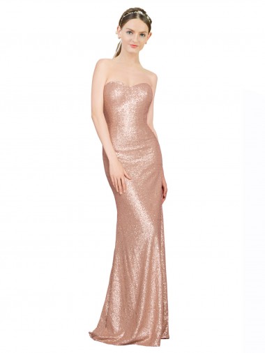 Sleeveless Rose Gold Low Back A-Line Sweetheart Formal Evening Gown / Prom Dress / Bridesmaid Dress Mississauga