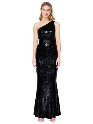 Sleeveless Black Mermaid One Shoulder Formal Evening Gown / Prom Dress / Bridesmaid Dress Mississauga