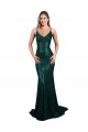 Sleeveless Dark Green Low Back Mermaid V-Neck Formal Evening Gown / Prom Dress / Bridesmaid Dress Mississauga
