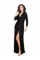 Long Sleeves Black A-Line V-Neck Formal Dress / Bridesmaid Dress Mississauga