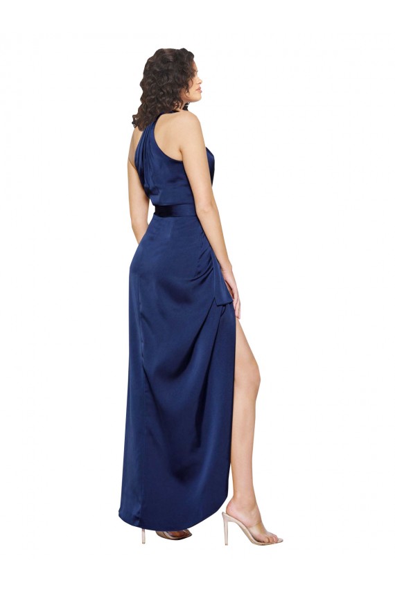 Sleeveless Sapphire A-Line Halter Neck High Low Evening Gown / Prom Dress / Bridesmaid Dress Mississauga