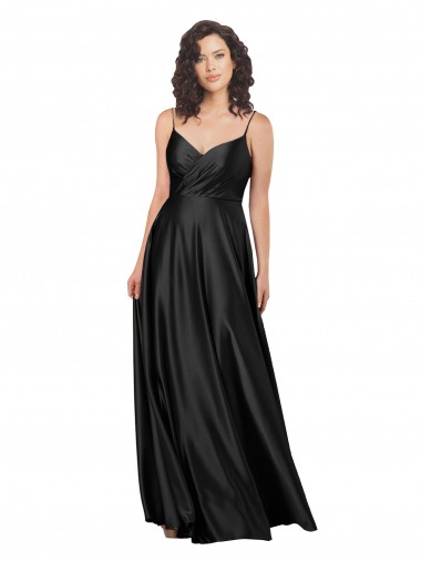 Sleeveless Black Low Back A-Line V-Neck Formal Dress / Bridesmaid Dress Mississauga