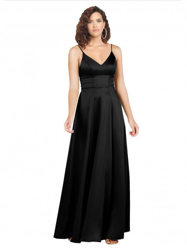Sleeveless Black V-Back A-Line V-Neck Formal Evening Gown / Prom Dress / Bridesmaid Dress Mississauga