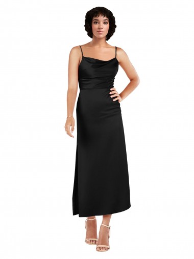 Sleeveless Black A-Line Spaghetti Straps Formal Evening Gown / Prom Dress / Bridesmaid Dress Mississauga