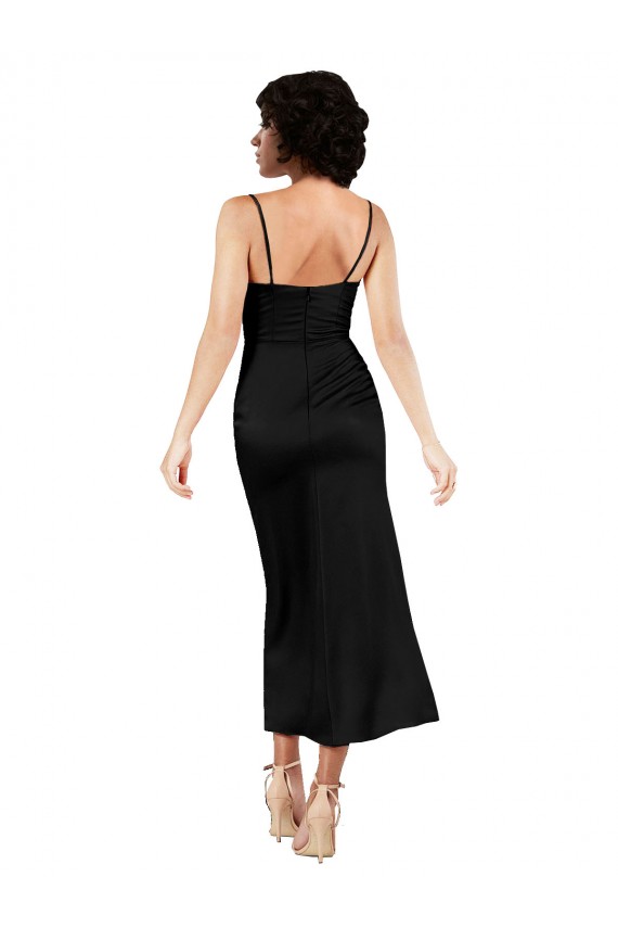 Sleeveless Black A-Line Spaghetti Straps Formal Evening Gown / Prom Dress / Bridesmaid Dress Mississauga