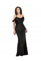 Sleeveless Black Low Back A-Line Off the Shoulder Formal Dress / Bridesmaid Dress Mississauga
